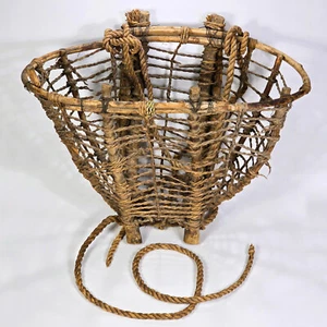 Antique 1920's Era Pacific Northwest Salish Native Handmade Large Burden Basket - Picture 1 of 9