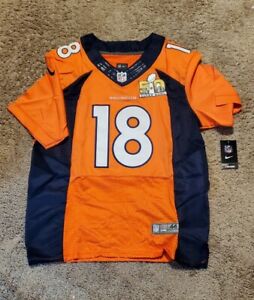 Peyton Manning Broncos Orange Home Jersey Super Bowl 50 Patch Size 44 Large