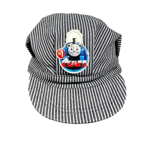 Thomas The Train Cartoon Conductor Hat Kids Blue & White Stripe Elastic Back - Picture 1 of 10