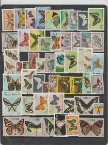 50 Sellos Mundiales Diferentes Tema Fauna Mariposas (GJ-135) - Picture 1 of 1