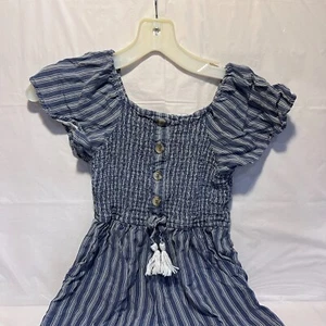 Japna Kids Girls One Piece Jumper Romper Size 10 Navy Blue & White - Picture 1 of 5