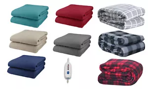 Pure Warmth Polar Fleece Electric Heated Warming Blanket - Picture 1 of 24
