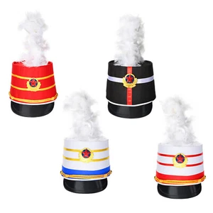 Sombrero Ceremonial Redoblante Equipo Sombrero Comando Gorras Sombrero Alto con Pluma Blanca - Imagen 1 de 33