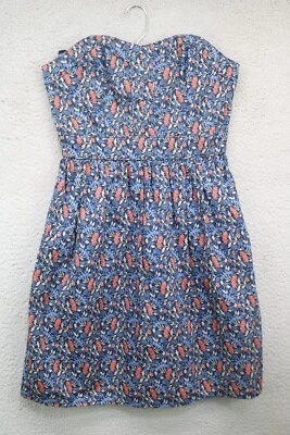 Fabulously British by Jack Wills Strapless Floral Dress-Size 4-Whimsigoth - Image 1 of 4