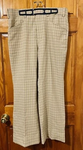 VTG Levi's Panatela Gentlemen's Cut Trouser Pants Brown Plaid Retro 35x28 - Picture 1 of 8