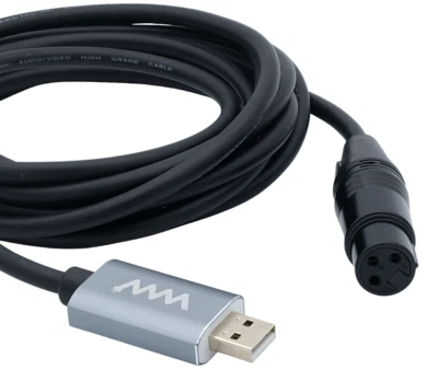 INNOV8 3m XLR Buchse auf USB A Stecker Mikro Link Kabel für Mikrofonaufnahme