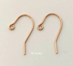 10pcs 14k ROSE gold filled french hook earring ear wire EARWIRE w/ loop  E51rg - Picture 1 of 4