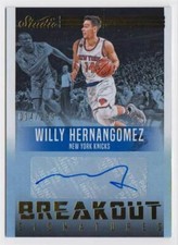 2016-17 Panini Studio Breakout Auto Rookie #8 Willy Hernangomez 014/299 Knicks
