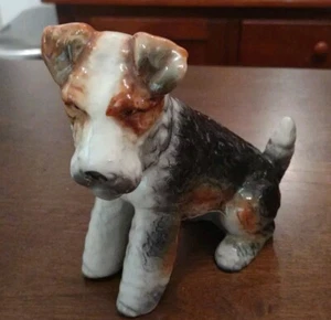 Vintage Airedale Wire Hair Fox Terrier 6" Tall Japan. HA - Picture 1 of 8