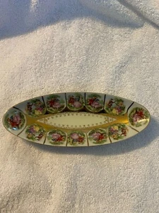 Vintage PORCELAIN dish with and gold gilt FRAGONARD LOVE STORY courting couple - Picture 1 of 5