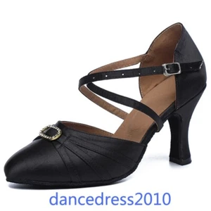 Latin Modern Dance Shoes Diamond Tango Jazz Soft Indoor High Heels Wedding Shoes - Picture 1 of 19