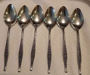 Lot Of 6 Imperial International Encanto Stainless Flatware Spoons 6 7/8" - Picture 1 of 6