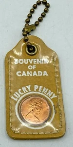 Souvenir of Canada Lucky Penny Niagara Falls Keychain, Key Chain Vintage  - Picture 1 of 3