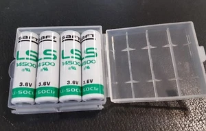 4x Saft Batterie LS14500 AA Lithium 3,6V 2600mAh Thionylchlorid mit Transportbox - Picture 1 of 2