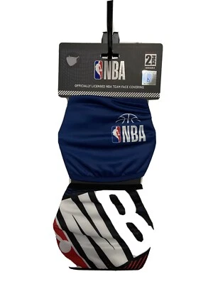 NBA Officially Licensed Team Face Covering Mask Reusable 2pack. 1 Size Fit All - Image 1 of 4