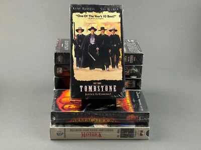 90s Movies VHS Lot of 9 Tombstone Anaconda Appolo 13 Maverick Chicago NEW SEALED - Image 1 of 3