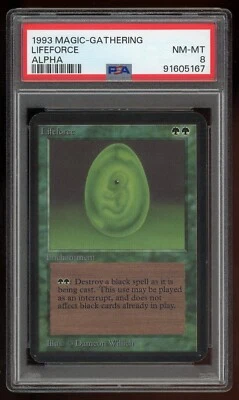 1993 MTG Magic the Gathering Card Alpha Lifeforce PSA 8 TCG - Image 1 of 2
