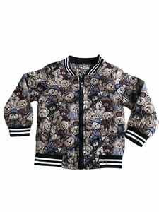 Small Boy’s full-zip teddy bears jacket size 7/8 - Picture 1 of 3