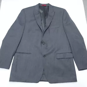 Alfani Blazer Men's 40L Gray l00% Wool Lined Single Breasted Peak Lapel Slim Fit - Picture 1 of 9