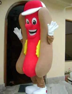 Hot Dog Mascot Clothing Restaurant Fast Food Suit Propaganda Props Halloween - Picture 1 of 3