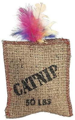 Spot Jute & Feather Sack with Catnip Cat Toy, 7 in - Image 1 of 4