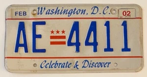 Placa de matrícula de Washington DC 2002 CELEBRAR Y DESCUBRIR # AE-4411 - Imagen 1 de 1
