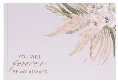 WEDDING GUEST BOOK wishes signatures traditional gold floral gift for bride - image 1 of 4