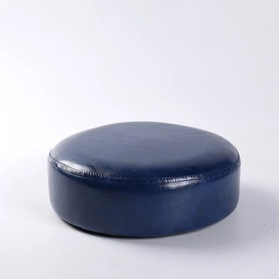 PU Leather Footstools Wood Living Room Bedroom Round Small Poufs New Modern | - Image 1 of 4