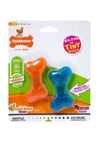 Nylabone Moderate Chew Tiny Bones Twin Pack for Dogs up to 8 Pounds - Picture 1 of 1