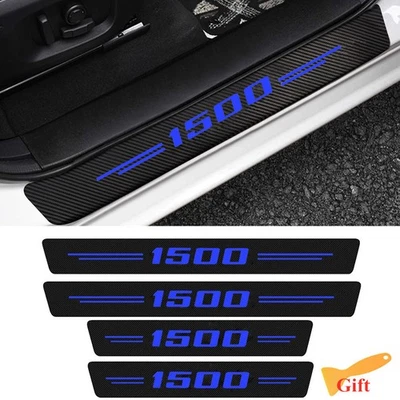 4Pcs For Mercedes-Benz Truck Accessories Blue Door Sill Plate Cover Protector - Image 1 of 4