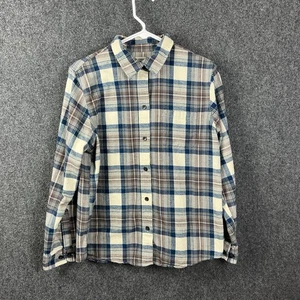 LL Bean Flannel Shirt Long Sleeve Blue Plaid Men’s Size Medium Pet relaxed fit - Picture 1 of 7