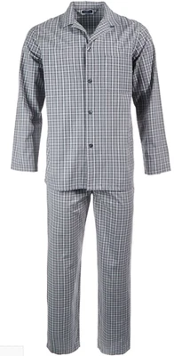 Club Room Mens 2 Piece Solid Oxford Pajama Set in Charcoal Grey XXL - Image 1 of 3