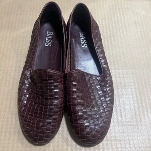 Vintage GH Bass Regina Women Woven Leather Slip-on Loafers Sz 9W Made In Brazil - Picture 1 of 12