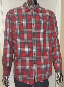 Cremieux Collection Plaid Flannel Shirt w/ Elbow Patches Men's XL - Picture 1 of 10