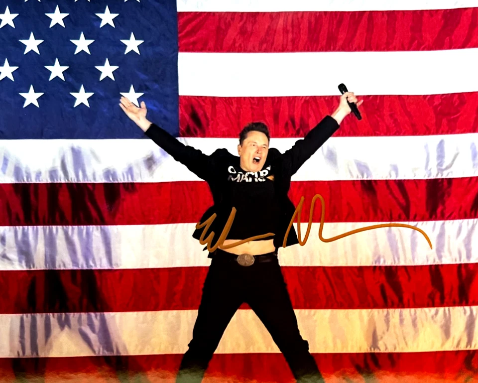 AMAZING! Elon MUSK Signed 8x10" MAGA  Authentic Autograph w/COA - Image 1 of 4