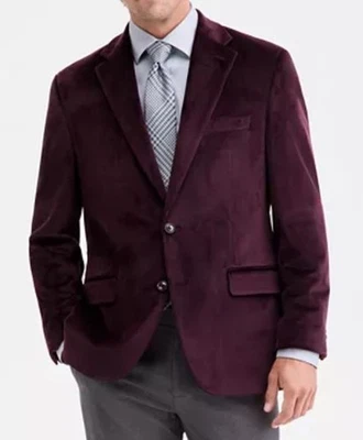 Michael Kors Men Blazer Suit Jackets Sports Coats Burgundy Color Velvet - Image 1 of 2