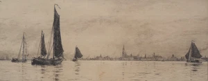 William Lionel Wyllie - Signed Etching - Sailing Boats In Portsmouth Harbour. - Picture 1 of 9