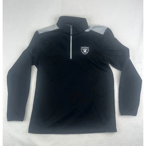 NFL Raiders Pullover Half Zip Black Gray Athletic Team Apparel Mens Sz Large - Picture 1 of 7