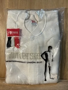 Traje de unión de peso de invierno Hanes vintage nuevo con etiquetas manga corta - talla 42 maletero 68 - Imagen 1 de 7