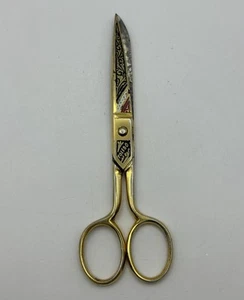 Old Estate Sale Find Beautiful Vintage Ornamental Toledo Damascene Scissors - Picture 1 of 14