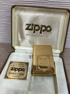 Zippo Gold Color Lighter Used with Box - Picture 1 of 8