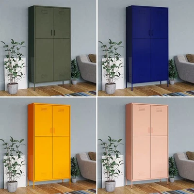 Kleiderschrank Metall Garderobenschrank Garderobe Mehrzweckschrank 90x50x180 cm - Bild 1 von 2
