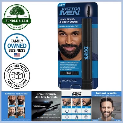 Tinte Temporal Color Barba Cejas Negro 1 Día Cubierta Completa Gel Lavado Foto 1 de 4