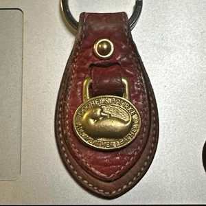 VINTAGE DOONEY & BOURKE ROT & BRAUN LEDER SCHLÜSSELANHÄNGER MESSING ENTE SCHLÜSSELRING ANHÄNGER - Bild 1 von 11