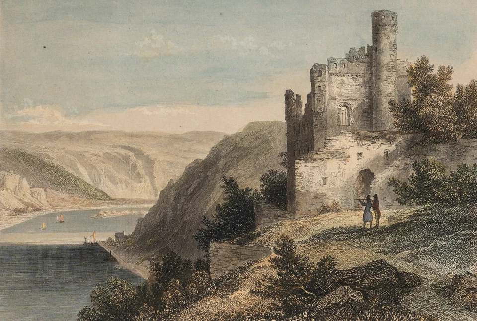 WINKLES (*1801) nach FROMMEL (*1789), "Die Maus", Burg Maus, Sst. Romantik - Bild 1 von 4