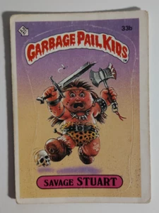 Topps Garbage Pail Kids 1985 serie 1 OS1 #33b Savage Stuart opaco GPK - Foto 1 di 2