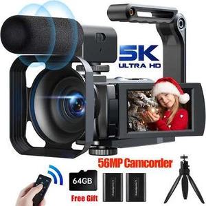 5K 56MP Video Camera Camcorder WiFI IR Night Vision Anti-Shake 16X Digital Zoom - Picture 1 of 9