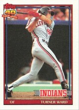 1991 Topps Baseball Rookie Turner Ward Cleveland Indians #555