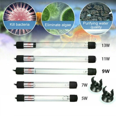 Lámpara limpia desinfección estanque acuario luz esterilización UV luz 9/11/13W para pecera Foto 1 de 4