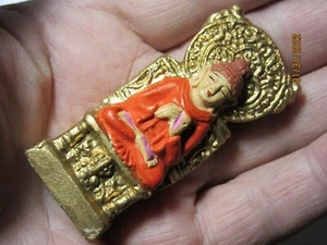 BUDDHA Mini Altar Statue Hindu Idol Ganges Clay Sculpture Collectible - Picture 1 of 11